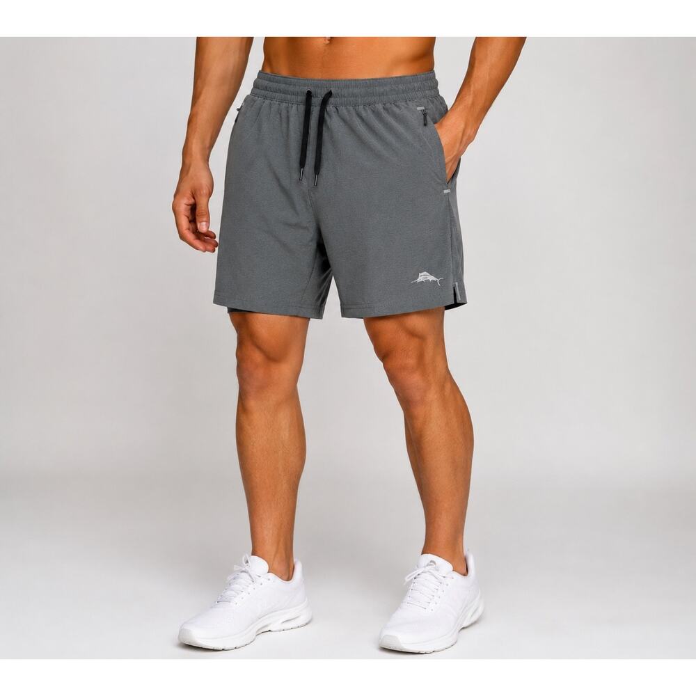 Tommy Bahama IslandZone Men’s Gray Athletic Running Lined Shorts Approx XL